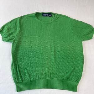 Liz Claiborne sport vintage Green short sleeve knit sweater women’s size medium